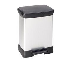 Curver Rechthoekige pedaalemmer Decobin 30 liter (zilver, zwart)