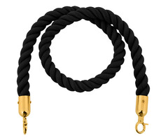 Koord van henneptouw (zwart, messing)