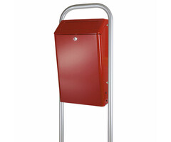 DutchDesign Buitenafvalbak met klep 50 liter bordeaux