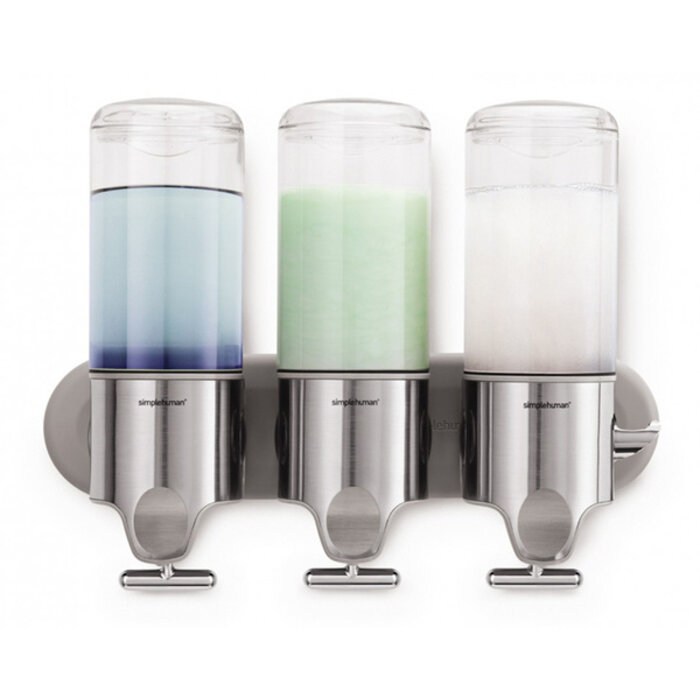 Simplehuman Wand Zeepdispenser Triple (RVS, transparant)