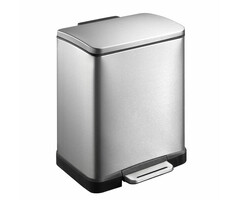 EKO E-Cube recycling pedaalemmer 10+9 liter mat RVS