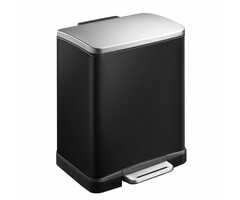 EKO E-Cube pedaalemmer 20 liter (zwart glanzend, mat RVS)