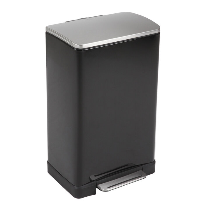 EKO E-Cube pedaalemmer 40 liter (zwart glanzend, mat RVS)