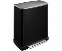 EKO E-Cube pedaalemmer 50 liter (zwart glanzend, mat RVS)