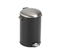 EKO Belle Deluxe pedaalemmer 12 liter (zwart glanzend, mat RVS)