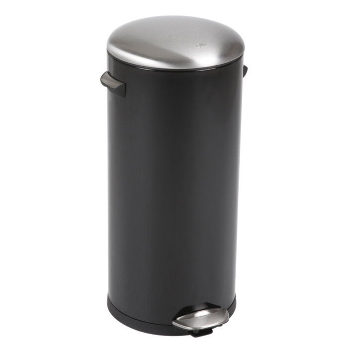 EKO Belle Deluxe pedaalemmer 30 liter (zwart glanzend, mat RVS)