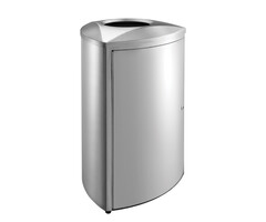 Driehoekige design afvalbak 70 liter mat RVS