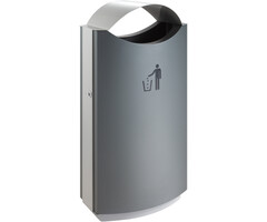 Buitenafvalbak met afdak 68 liter grijs