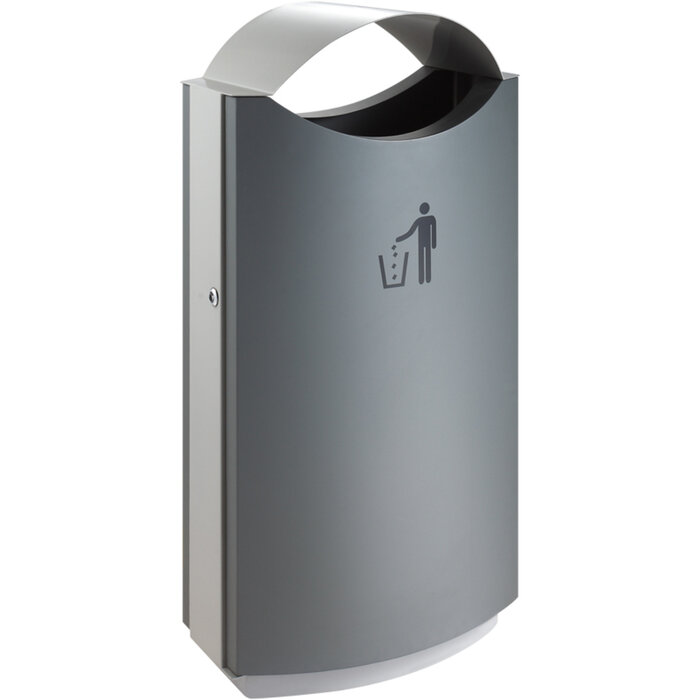 Buitenafvalbak met afdak 68 liter grijs