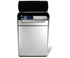 Simplehuman Rectangular Touch-Bar Bin 2x24 liter mat RVS