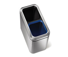 Simplehuman Slim Open Recycler 2x10 liter mat RVS