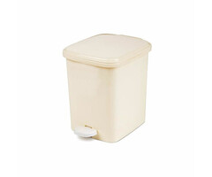 Rechthoekige pedaalemmer 5 liter wit