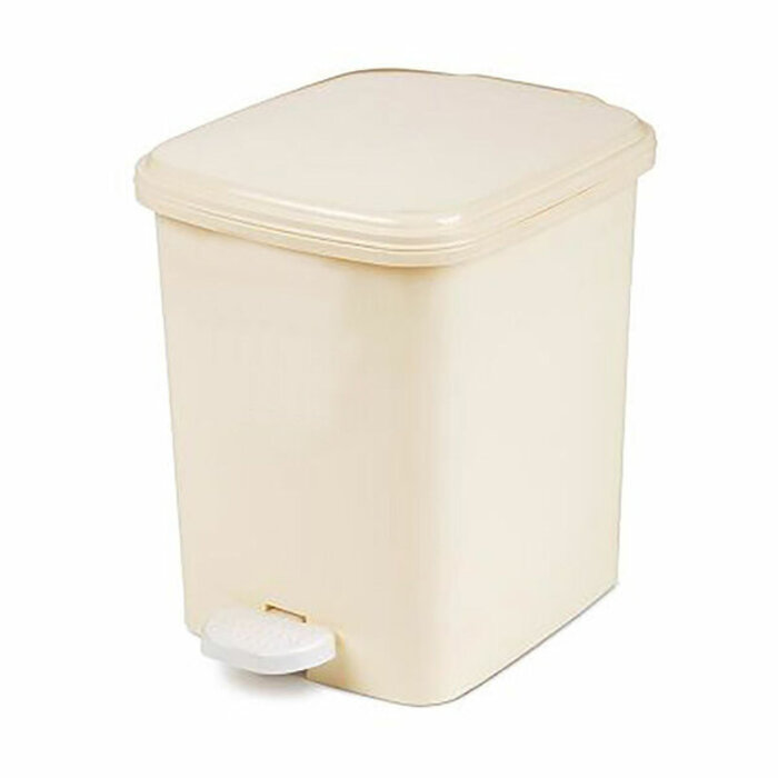 Rechthoekige pedaalemmer 22 liter wit