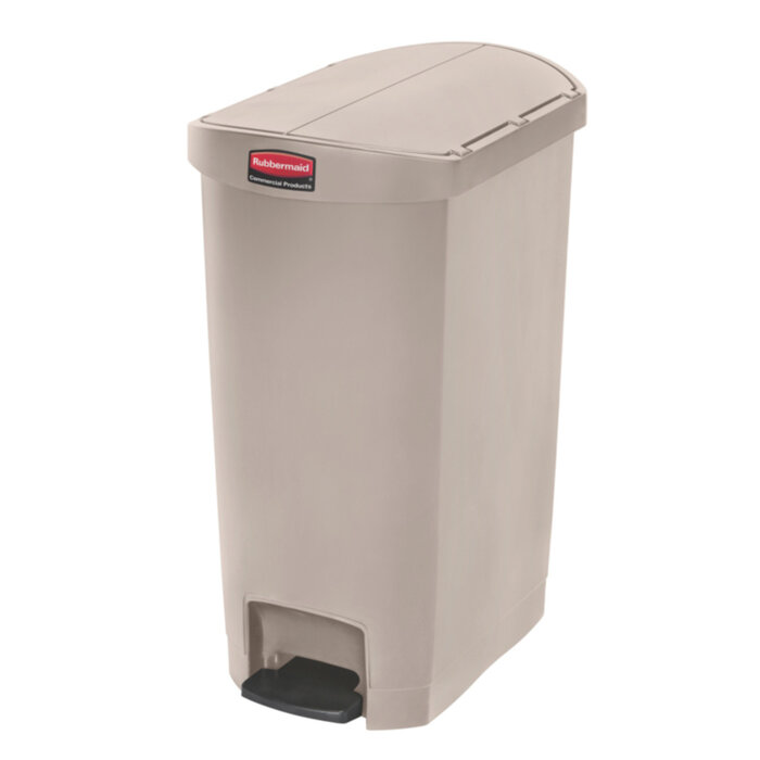 Rubbermaid Slim Jim Step On container End Step kunststof 50 liter beige