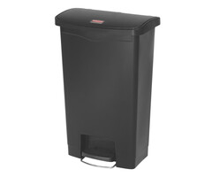 Rubbermaid Slim Jim Step On container Front Step kunststof 50 liter zwart