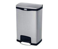 Rubbermaid Slim Jim Step On container Front Step RVS 50 liter (mat RVS, zwart)