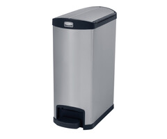 Rubbermaid Slim Jim Step On container End Step RVS 50 liter (mat RVS, zwart)