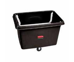 Rubbermaid Cube Truck met verende bodem 396 liter zwart