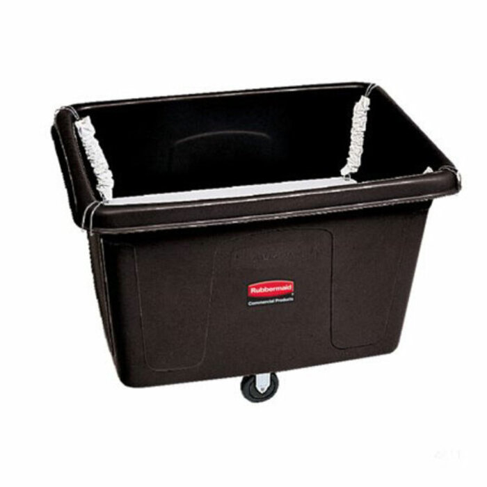Rubbermaid Cube Truck met verende bodem 396 liter zwart