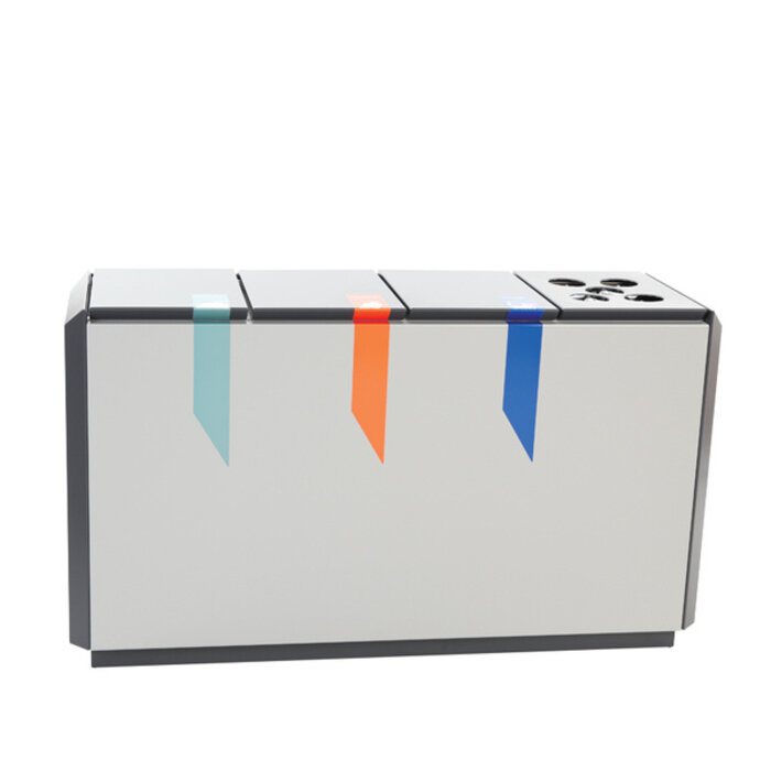 DutchDesign RecycloStar 4 met bekerinzet (grafietgrijs, lichtgrijs)