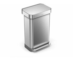 Simplehuman Pedaalemmer Rectangular met Liner Pocket 45 liter RVS