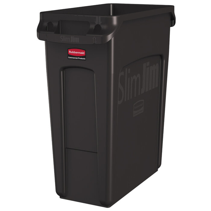 Rubbermaid Slim Jim met luchtsleuven 60 liter bruin
