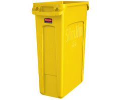Rubbermaid Slim Jim met luchtsleuven 87 liter geel