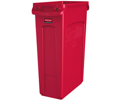 Rubbermaid Slim Jim met luchtsleuven 87 liter rood