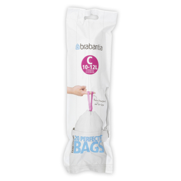 Brabantia PerfectFit Afvalzak met trekbandsluiting 10-12 liter (C) wit