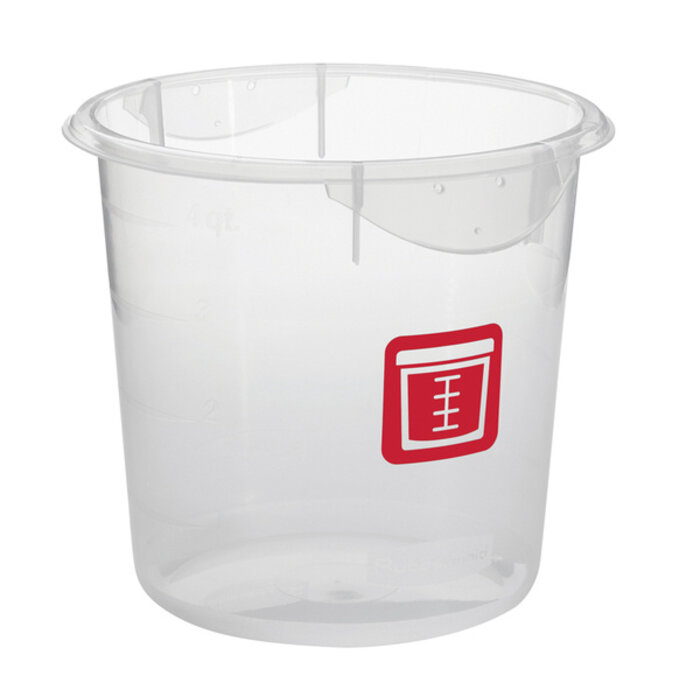 Rubbermaid Ronde voedselcontainer 3,8 liter Rauw Vlees (transparant, rood)