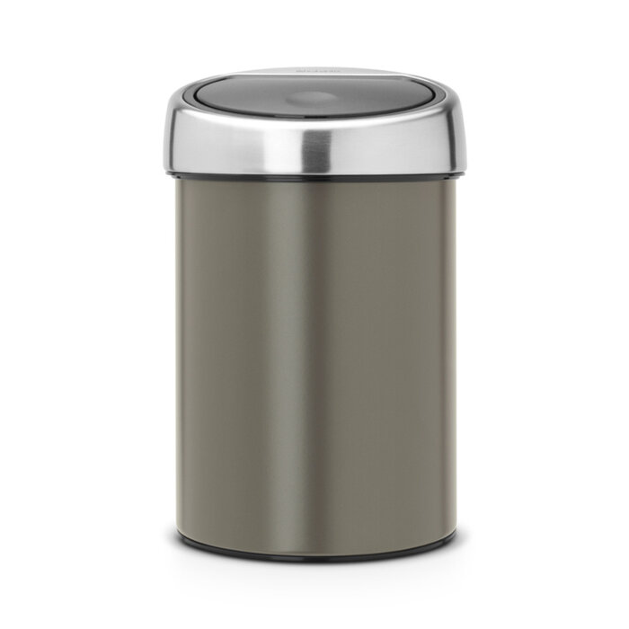 Brabantia Wandafvalemmertje Touch Bin 3 liter platinum