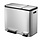 EcoCasa Recycler pedaalemmer 30+15 liter mat RVS