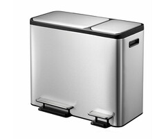 EKO EcoCasa Recycler pedaalemmer 15+15+15 liter mat RVS
