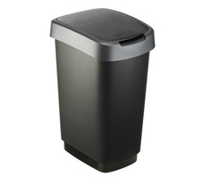 Rotho Afvalbak Twist 25 liter (zwart, zilver)
