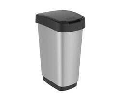 Rotho Afvalbak Twist 50 liter (zilver, zwart)