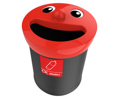 Smiley Face Bin Plastics 52 liter (zwart, rood)