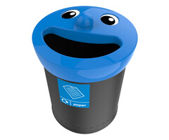 Smiley Face Bin Paper 52 liter (zwart, blauw)
