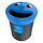 Smiley Face Bin 52 liter, paper (zwart, blauw)