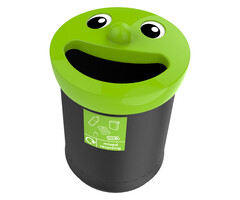 Smiley Face Bin Mixed recycling 52 liter (Zwart, lime)