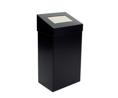 DutchDesign Afvalbak met pushklep 50 liter zwart