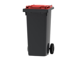 Mini-container 120 liter (grijs, rood)