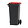 Mini-container 120 liter (grijs, rood)