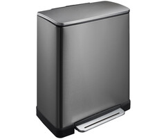 EKO E-Cube recycling pedaalemmer 28+18 liter black steel