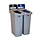 Slim Jim Recyclingstation 2-stroom FR deksel gesloten (zwart)/flessen (blauw) (grijs, zwart, blauw)