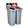 Slim Jim Recyclingstation 2-stroom NL deksel gesloten (zwart)/flessen (rood) (grijs, zwart, rood)