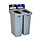 Slim Jim Recyclingstation 2-stroom NL deksel gesloten (zwart)/papier (blauw) (grijs, zwart, blauw)