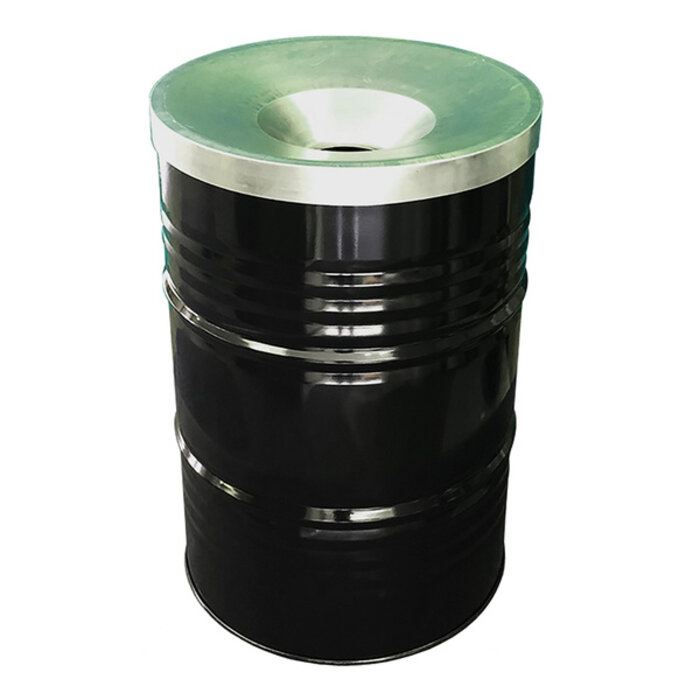 The BinBin Afvalbak met vlamvertragend deksel 200 liter zwart