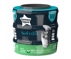 Tommee Tippee Navulcassettes voor Twist & Click Luieremmer grijs
