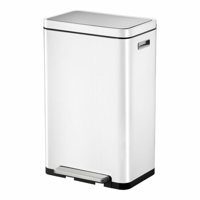 EKO X-Cube pedaalemmer 30 liter (wit, mat RVS)