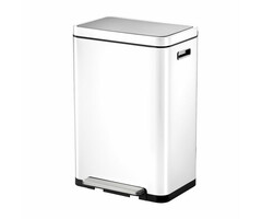 EKO X-Cube pedaalemmer 45 liter (wit, mat RVS)